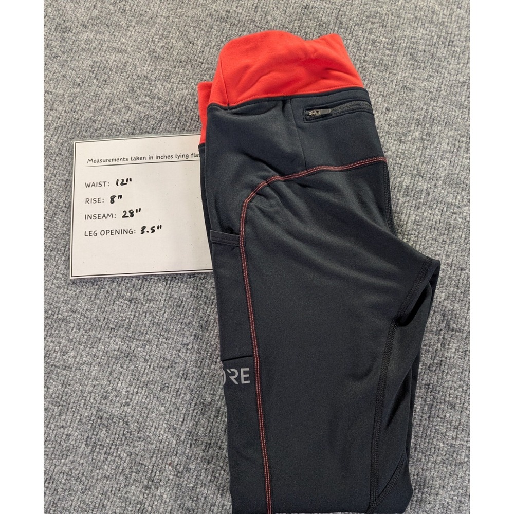 Gore Wear R3 Thermo Running Tights Women's Size Small Black Red Reflective - Picture 8 of 8